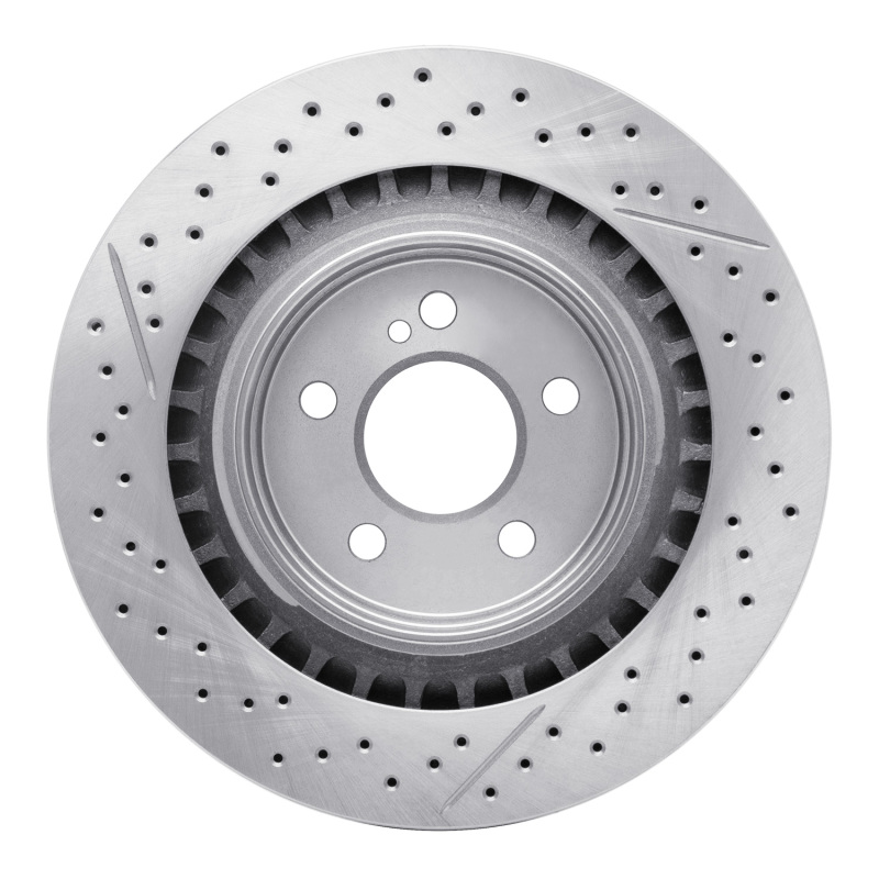 Mercedes-Benz C63 AMG Brake Rotor (1) - Rear - R1 Concepts - Drilled and Slotted - `08-`15